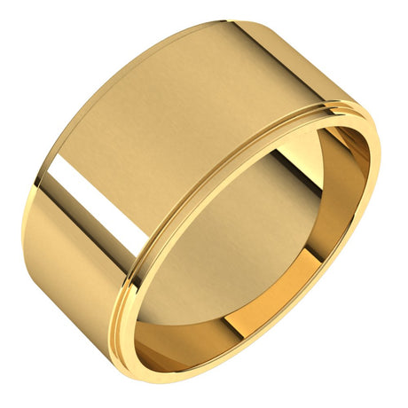 14K Yellow 9 mm Stepped-Edge Flat Band Size 5.5