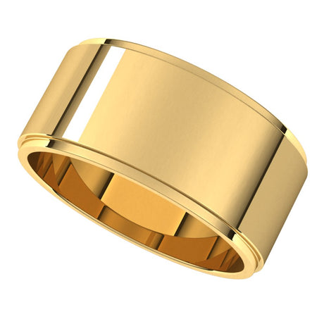 14K Yellow 9 mm Stepped-Edge Flat Band Size 5.5