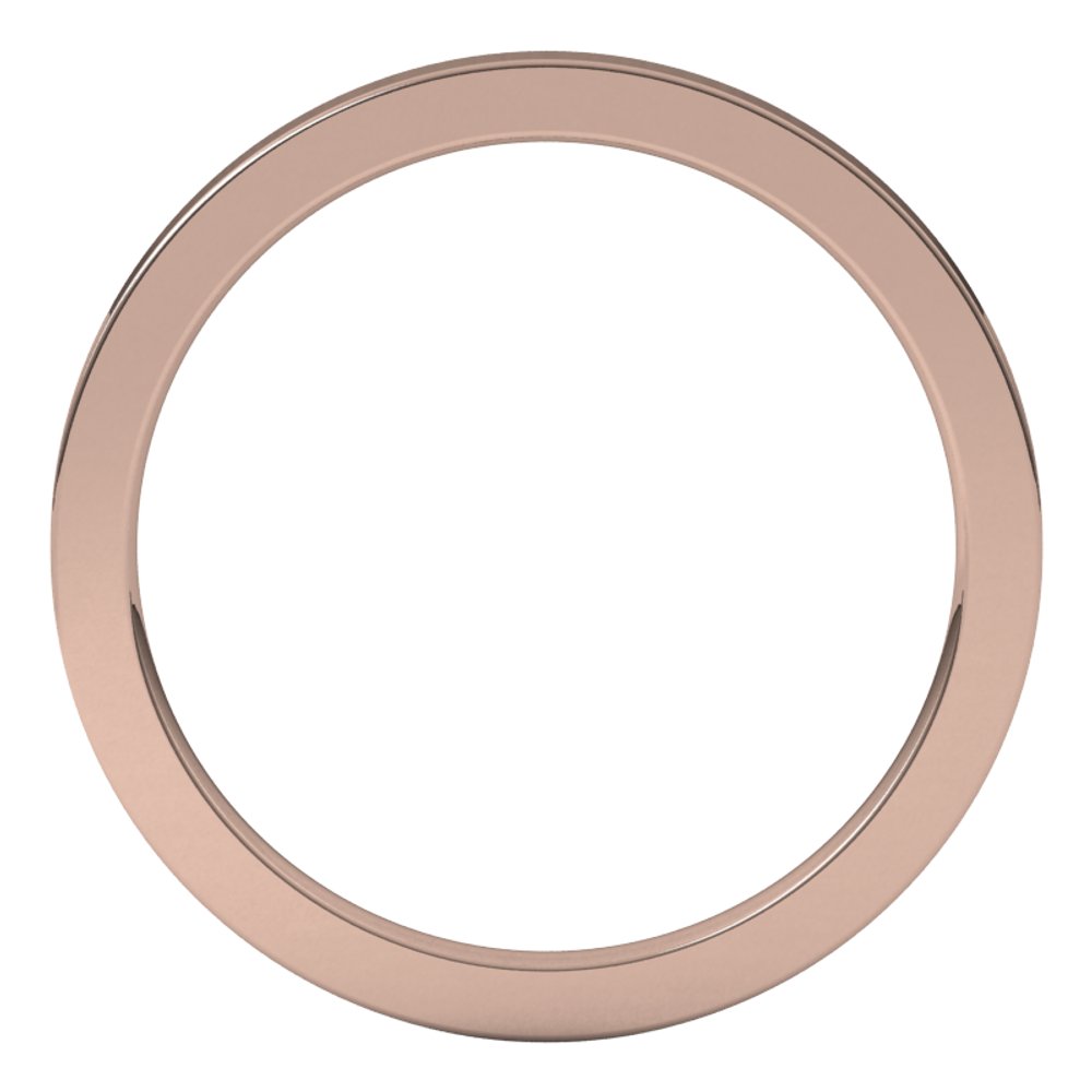 14K Rose 1.5 mm Flat Comfort Fit Band