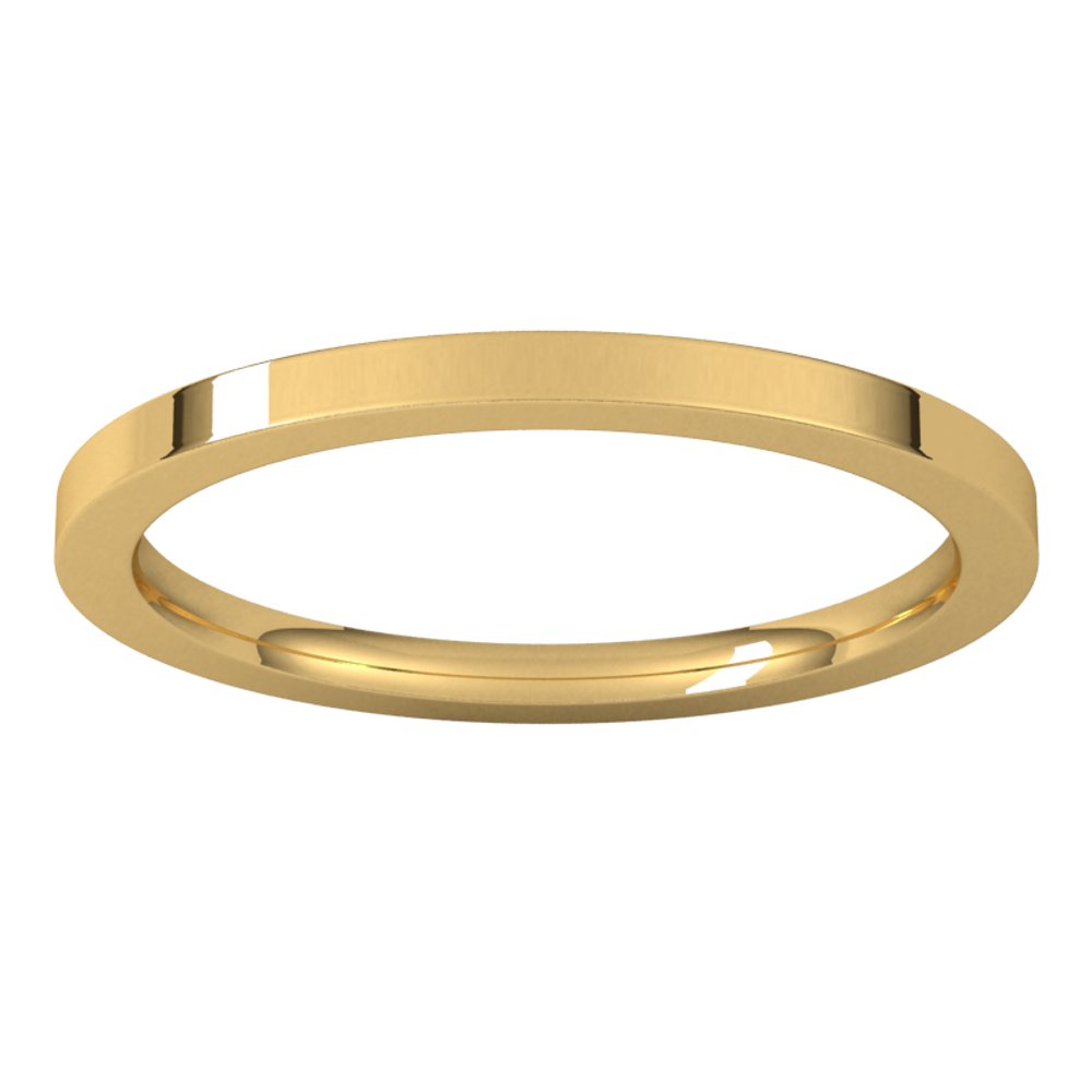 14K Yellow Gold 1.5 mm Comfort-Fit Flat Band Size 4.5