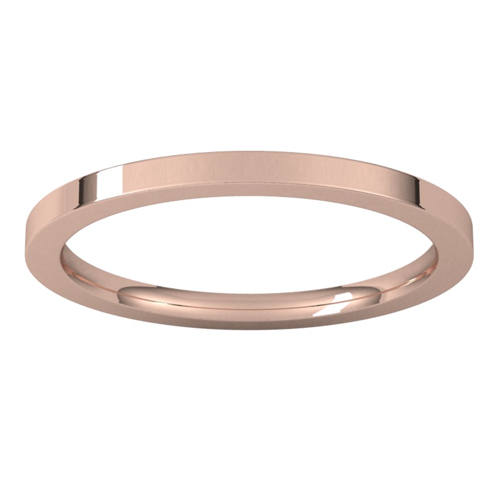 18K Rose 1.5 mm Comfort-Fit Flat Band Size 6.5