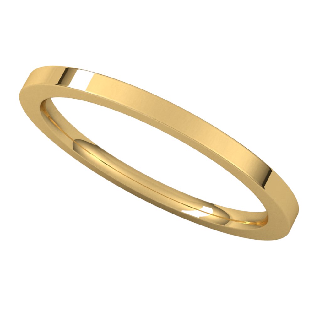 18K Yellow 1.5 mm Flat Comfort Fit Band Size 7