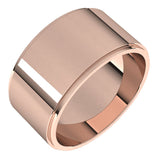14K Rose Gold 10 mm Stepped-Edge Flat Band Size 11