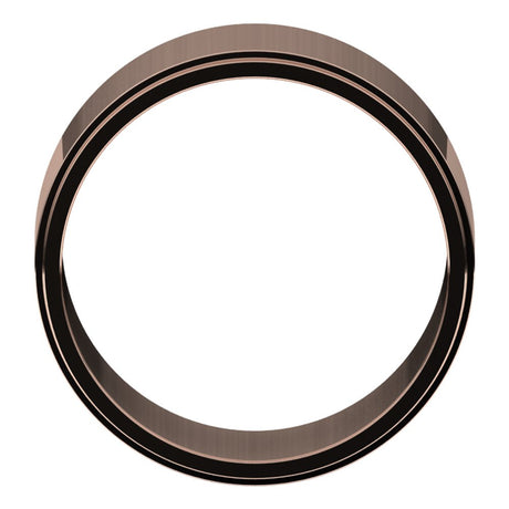 14K Rose Gold 10 mm Stepped-Edge Flat Band Size 11