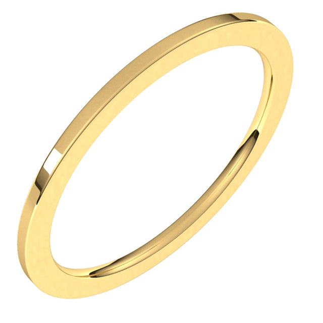 14K Yellow 1 mm Comfort-Fit Flat Band Size 5