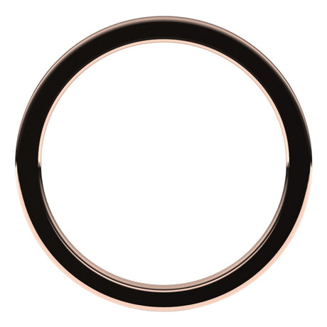 14K Rose Gold 1 mm Comfort-Fit Flat Band Size 8
