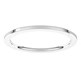 14K White 1 mm Flat Comfort Fit Band