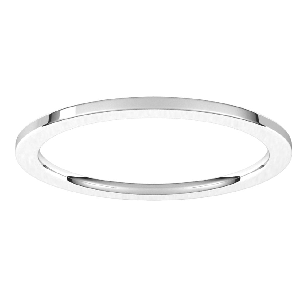 14K White Gold 1 mm Comfort-Fit Flat Band Size 4.5