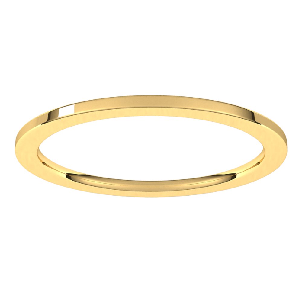 14K Yellow 1 mm Flat Comfort Fit Band