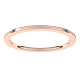 14K Rose Gold 1 mm Comfort-Fit Flat Band Size 8
