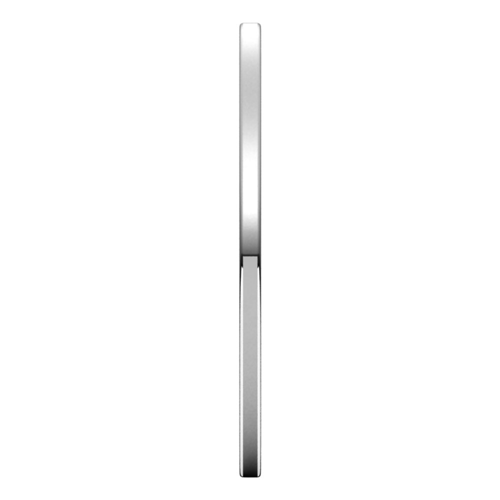 14K White Gold 1 mm Comfort-Fit Flat Band Size 4.5