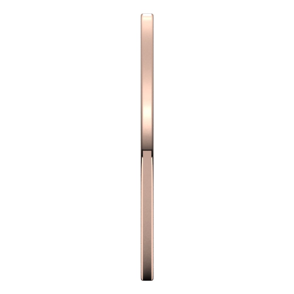 14K Rose Gold 1 mm Comfort-Fit Flat Band Size 8