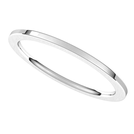 14K White 1 mm Flat Comfort Fit Band