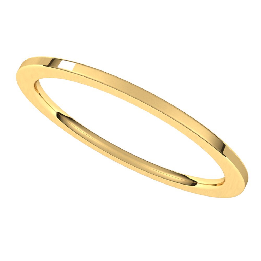 14K Yellow 1 mm Flat Comfort Fit Band