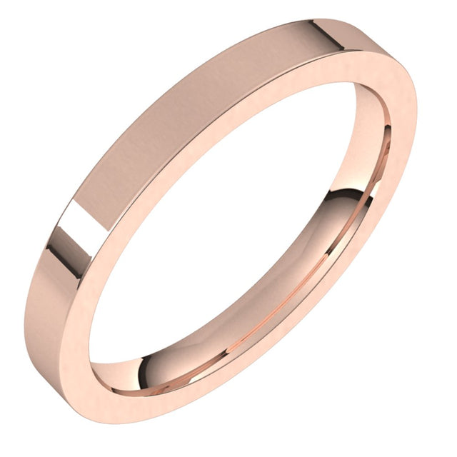 14K Rose Gold 2.5 mm Comfort-Fit Flat Band Size 4