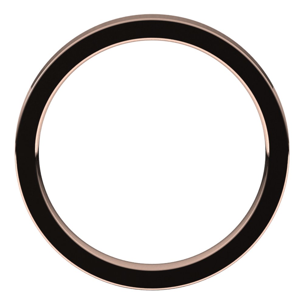 14K Rose Gold 2.5 mm Comfort-Fit Flat Band Size 4