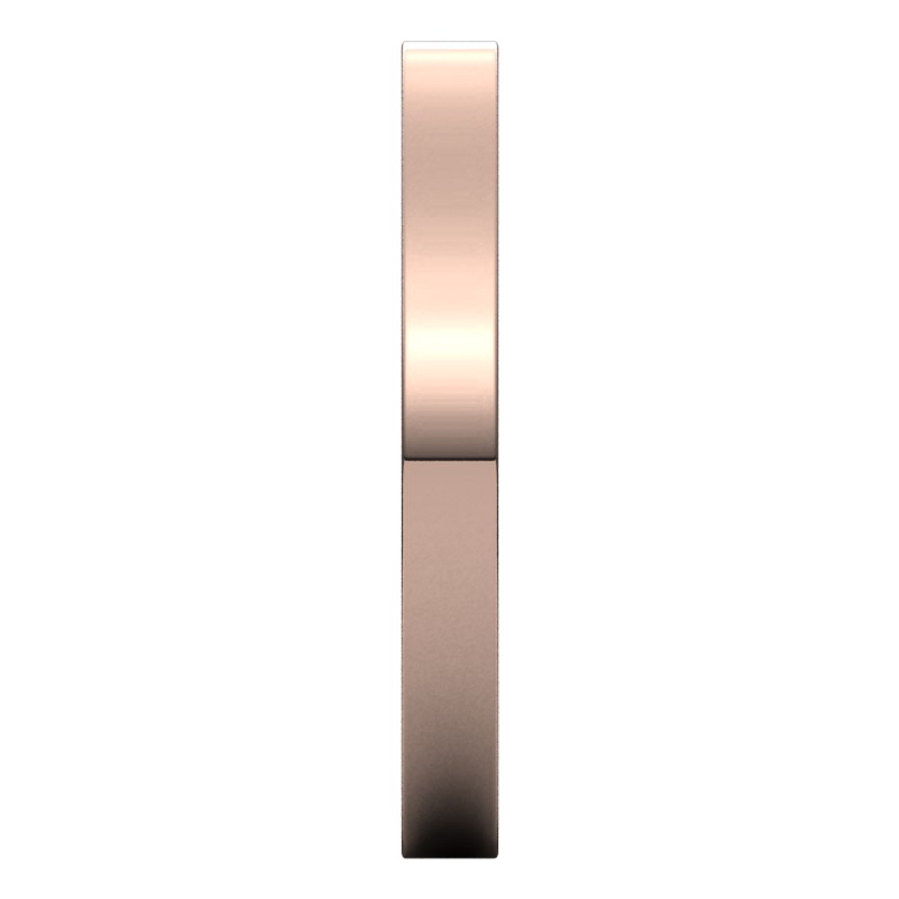 14K Rose Gold 2.5 mm Comfort-Fit Flat Band Size 4