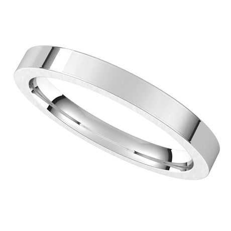 18K White 2.5 mm Flat Comfort Fit Band Size 5.5