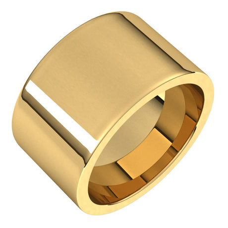 14K Yellow Gold 12 mm Comfort-Fit Flat Band Size 5.5
