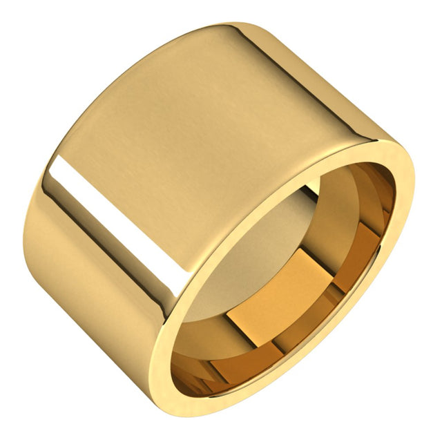 14K Yellow Gold 12 mm Comfort-Fit Flat Band Size 5.5