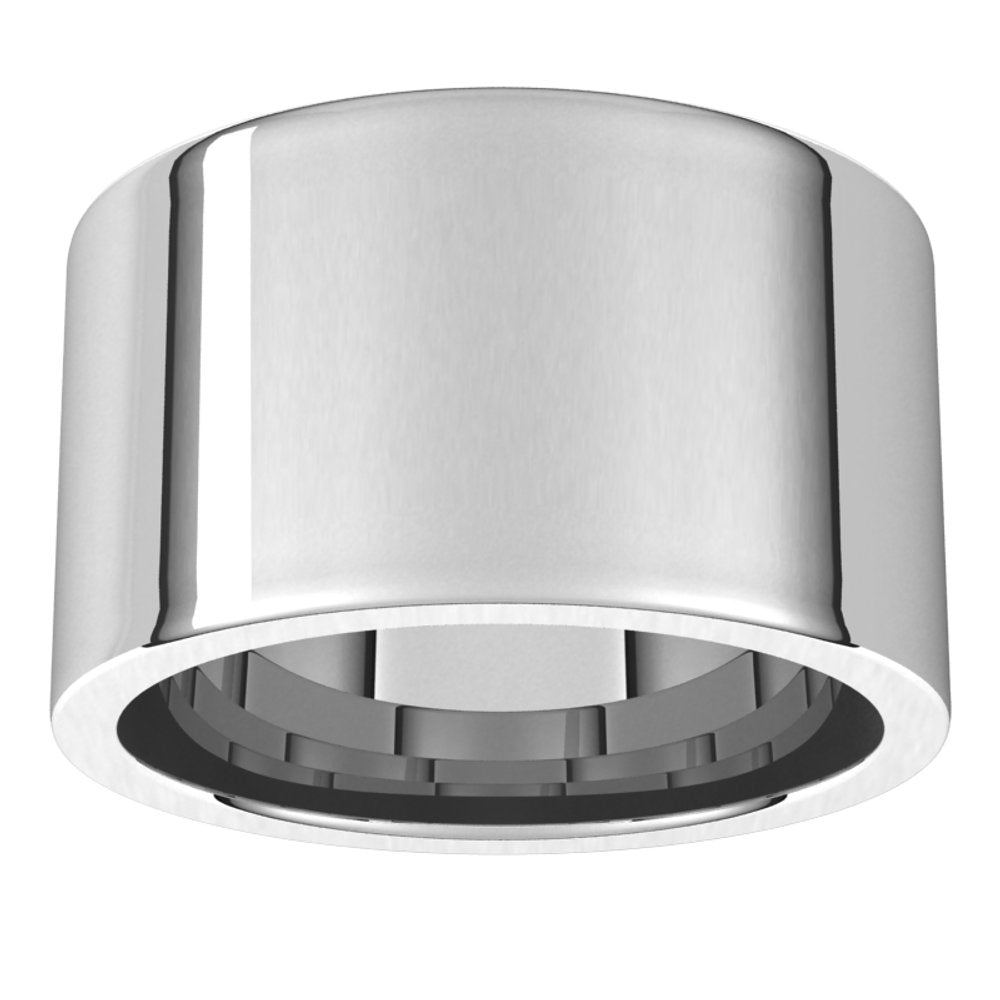14K White Gold 12 mm Comfort-Fit Flat Band Size 5