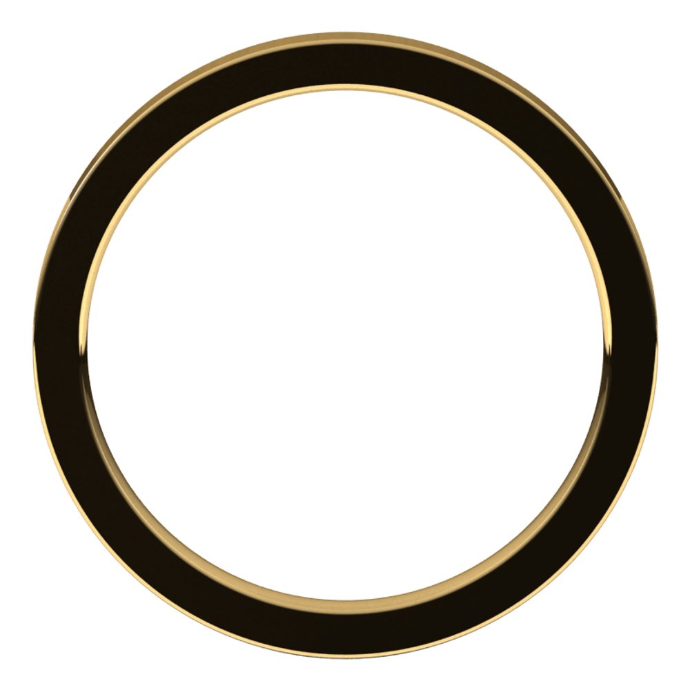 14K Yellow Gold 2 mm Comfort-Fit Flat Band Size 3.5