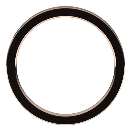 14K Rose Gold 2 mm Comfort-Fit Flat Band Size 6.5