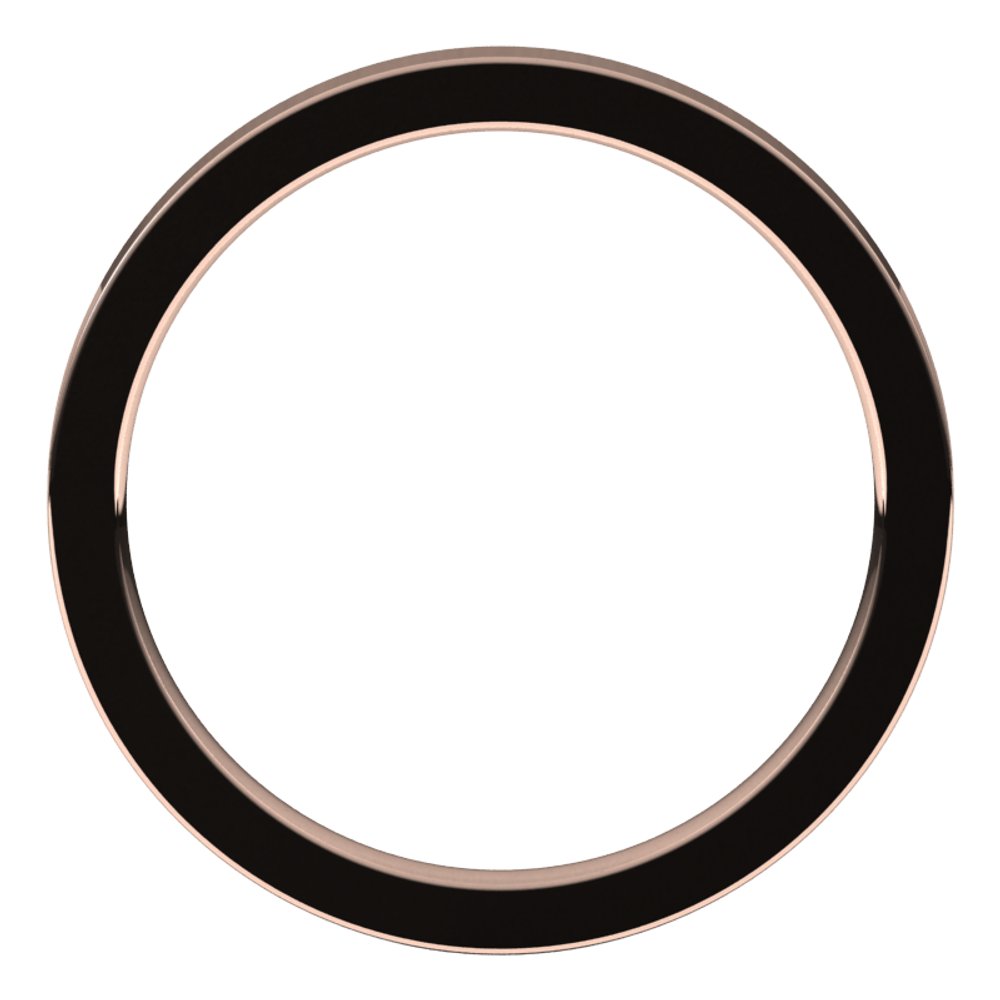 14K Rose Gold 2 mm Comfort-Fit Flat Band Size 5