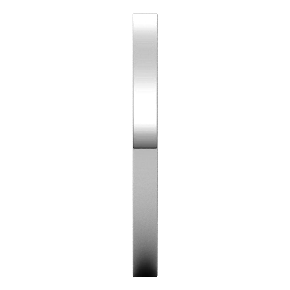 10K White Gold 2 mm Comfort-Fit Flat Band Size 6.5