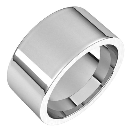 14K White Gold 10 mm Comfort-Fit Flat Band Size 6