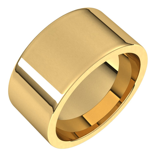 14K Yellow Gold 10 mm Comfort-Fit Flat Band Size 9