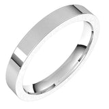 Platinum 3 mm Flat Comfort Fit Band Size 3.5