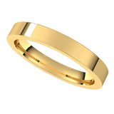 14K Yellow 3 mm Flat Comfort Fit Band