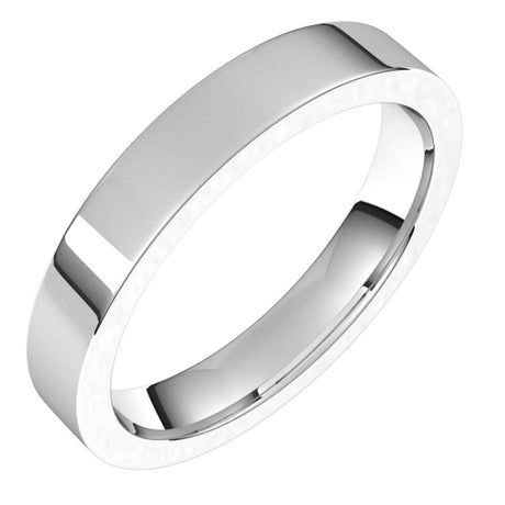 14K White 3.5 mm Flat Comfort-Fit Band 