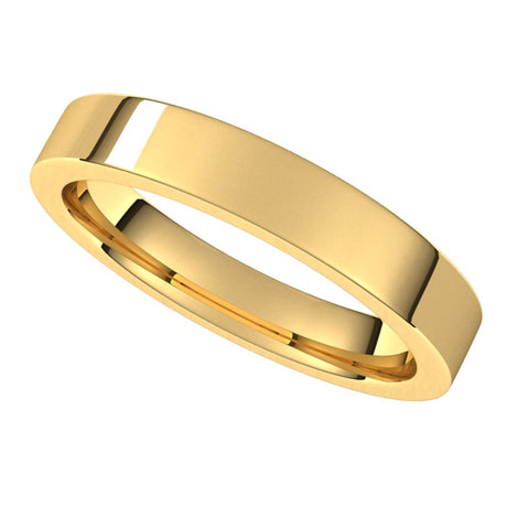 14K Yellow Gold 3.5 mm Comfort-Fit Flat Band Size 4.5