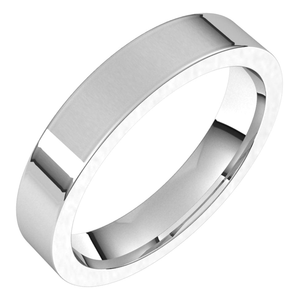 14K X1 White 4 mm Flat Comfort Fit Band Size 13