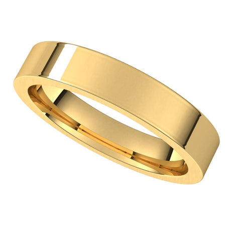 14K Yellow 4 mm Flat Comfort Fit Band