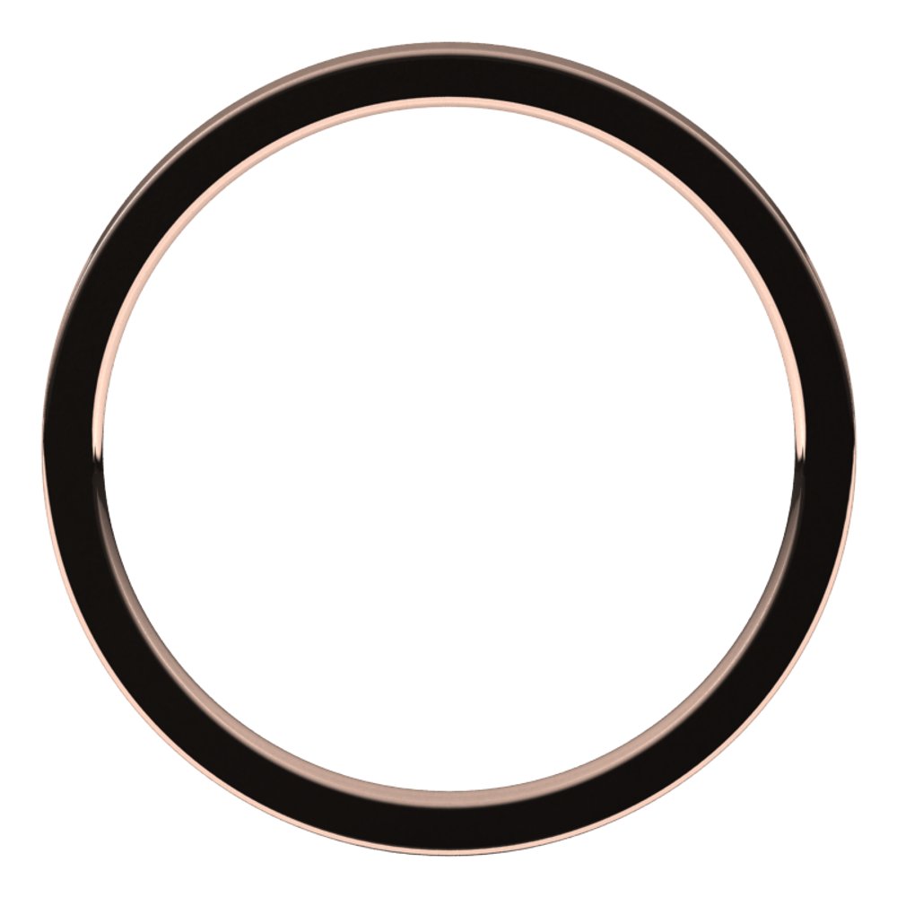 18K Rose Gold 1.5 mm Flat Comfort Fit Light Band Size 4.5