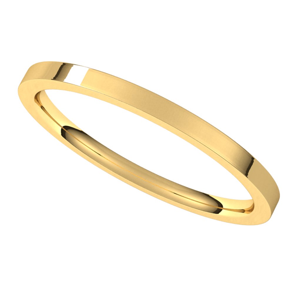 10K Yellow Gold 1.5 mm Flat Comfort Fit Light Band Size 6