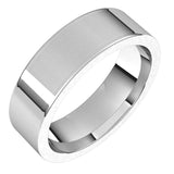 14K White 6 mm Flat Comfort Fit Band Size 5.5