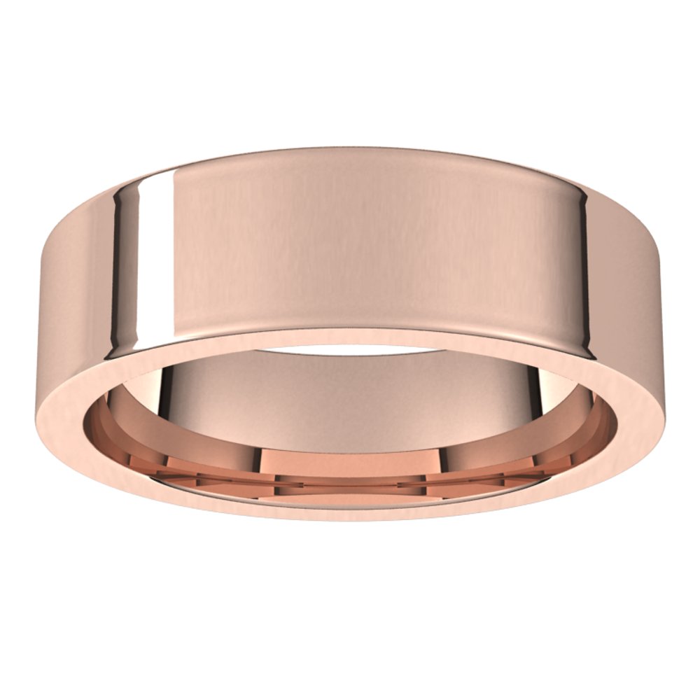 18K Rose 6 mm Flat Comfort Fit Band Size 10.5