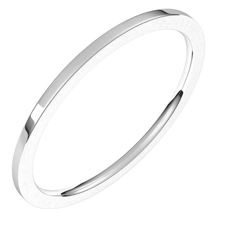 14K White 1 mm Flat Comfort Fit Light Band Size 6