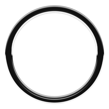14K White 1 mm Flat Comfort Fit Light Band Size 6