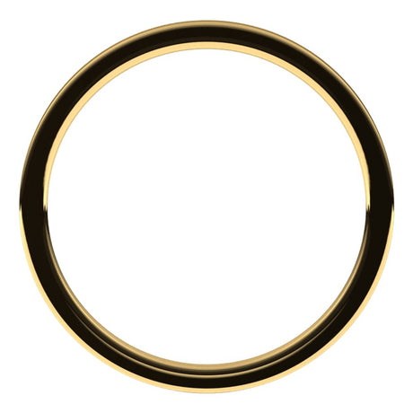 10K Yellow Gold 1 mm Flat Comfort Fit Light Band Size 6.5