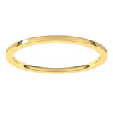 18K Yellow 1 mm Flat Comfort Fit Light Band