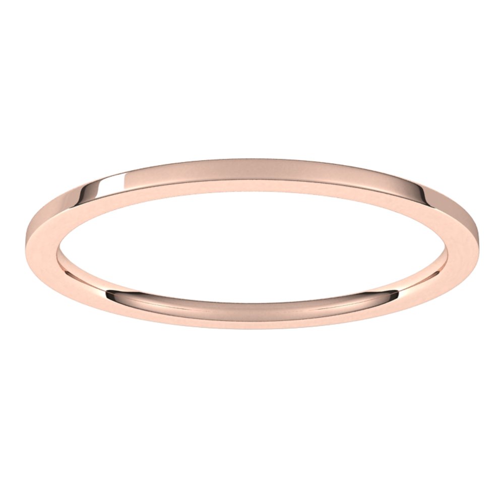 10K Rose 1 mm Flat Comfort Fit Light Band Size 5.5