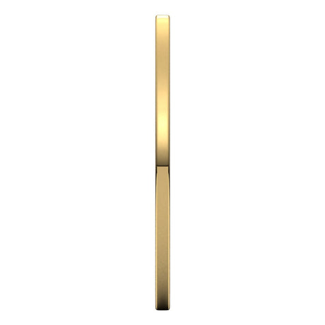 14K Yellow 1 mm Flat Comfort Fit Light Band Size 7