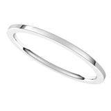 14K White 1 mm Flat Comfort Fit Light Band