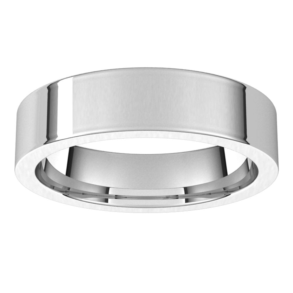 Sterling Silver 5 mm Flat Comfort Fit Band