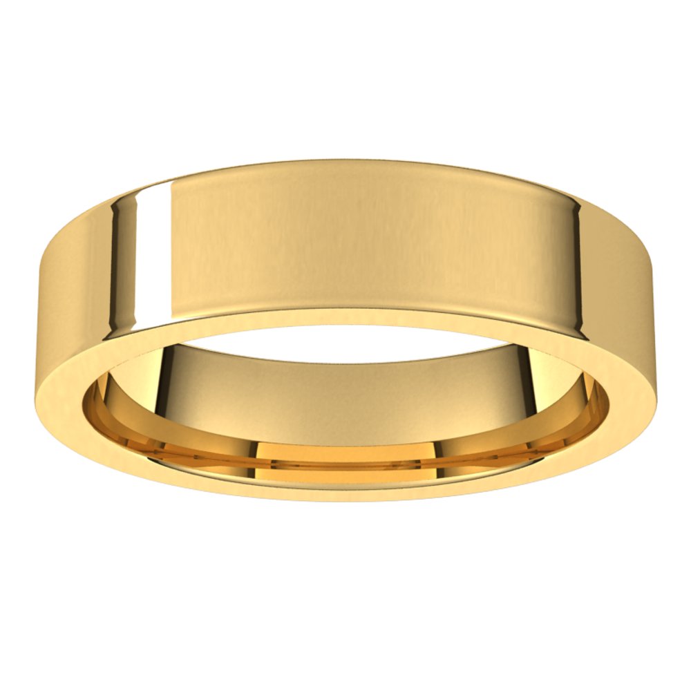 14K Yellow 5 mm Flat Comfort Fit Band